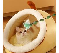 FILFEEL Interactive Cat Teaser Wand Toy with Flower Feather Bell for Cats and Kittens - Reduce Boredom and Foster Bonding (Green)