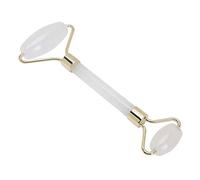FILFEEL Jade Roller Jade Facial Roller Massage Tool Rock Crystal Quartz Face Massager with Ergonomic Arc Design for Face Arms Back Waist Anti-Aging Puffiness Beauty Skin Care (White)