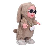 FILFEEL Lifelike Plush Doll with Music & Dance Functions - Interactive Talking & Walking Electric Doll for Girls (Bottle Brown (Bag))