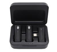 FILFEEL M9-2-C Lavalier Microphone System - 2.4GHz Low-Latency Mic with Windproof Design, 10-Hour Battery & Real-Time Monitoring for Camera, Smartphone, PC and Live Streaming