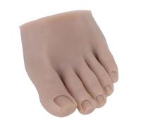 FILFEEL Nail Art Training Foot Soft Silicone Reusable Practice Model for Manicure Pedicure Training with Stable Platform and Washable Material (Left)