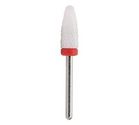 FILFEEL Nail Drill Bit, Corn Head Shape Ceramic Rotating Burr for Nail Work, Lightweight Portable with Intersecting Stripes for Polishing and Reshaping (Fine grinding F red box)