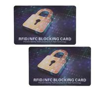 FILFEEL NFC Blocking Card - 2-Pack Ultra-Thin for Contactless Credit Debit ID Cards - Battery- Wallet Protector with 2.4-Inch Blocking - ISO Standard Size