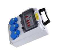 FILFEEL Outdoor Distribution Box - IP44 to IP67 Industrial Power Socket Box with A-Type 30mA RCD Circuit Breaker, Portable Handheld Electrical Outlet Enclosure for Construction Sites, Wor