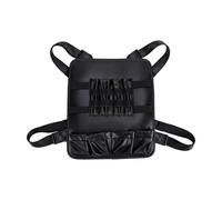 FILFEEL PU Leather Barber Vest Pouch, Multiple Compartments Adjustable Shoulder Strap Hairdresser Scissor Bag, with Scissors Comb Clipper Storage for Barbers (32.5 * 28cm)