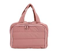 FILFEEL Puffy Travel Toiletry Bag, Lightweight Large Capacity Vertical Standing Dry Wet Separation Makeup Organizer with PVC Compartments for Women (Pink)