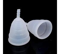 FILFEEL Reusable Menstrual Cup, 2PCS High Grade Silicone Leakproof Menstruation Cup for Women, with Comfortable Design to Prevent Bacterial Growth and Side Leakage (White)