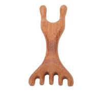 FILFEEL Sandal Wood Head Massager Comb Handmade Deer Antler Five Claw Ergonomic Long Handle for Scalp Relaxation and Full Body Massage with Soothing Fragrance