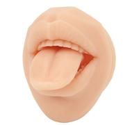 FILFEEL Silicone Tongue Mouth Model, 3D Simulation Soft Flexible Reusable Tongue Piercing Practice Model with Texture, for Piercers Beginners Display Research