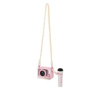 FILFEEL Small Karaoke Machine - Portable Transparent Speaker & Microphone Set for Home, Travel, Camping, Parties - Hi-Fi Stereo Sound, 12H, 5.3, Compact Design (Pink)