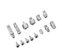 FILFEEL Stainless Steel Airbrush Arrow Storage Case Fitting Connectors Kit - 14PCS Universal /8” & /4” Adapters for Paasche Compressors - - Airbrush Hose Couplers