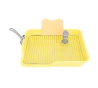 FILFEEL Stainless Steel Dog Toilet Tray with Mesh - Stable Puppy Potty Training Pad Holder for Small & Medium Dogs - Easy- Indoor Pet Toilet, 49 X 33.5 Cm (Yellow)