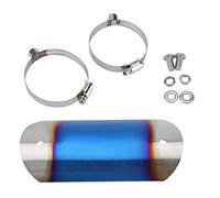 FILFEEL Stainless Steel Motorcycle Pipe Cover, Heat Protector with Universal Fit for Various Brands, Durable Middle Pipe Guard (water transfer carbon pattern)