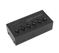 FILFEEL Stereo Mixer 6 Channel Portable Passive Mixer with Independent Volume Control for PC, CD, Laptop