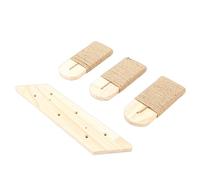 FILFEEL Wall Mounted Cat Climbing Shelf - Three Step Wooden Cat Stairway with Hemp Rope Scratching, Space Saving Vertical Wall Ladder for Indoor Cats, Sturdy Wood Pet Furniture