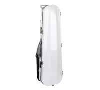 FILFEEL White Carbon Fiber 4/4 Violin Case with Digital Hygrometer, Combination Lock, Dual Shoulder Straps, and Cover for Full-Size Violins