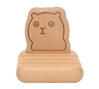 FILFEEL Wooden Phone Stand, Beech Wood Cell Phone Holder with Adorable Animal Patterns for Desktop Tablet Hands Free Experience, Stable Support for IPhone IPad All Phones