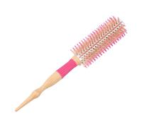 FILFEEL Wooden Round Curling Comb with Static Free Ergonomic Beech Wood Handle for Voluminous Curls and Bouncy Waves