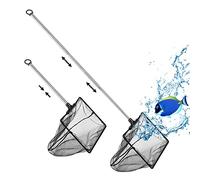 Filhome 15cm Aquarium Fish Net with Extendable Stainless Steel Long Handle 7.4''-16.3'', Fine Mesh Fish Net For Fish Tank