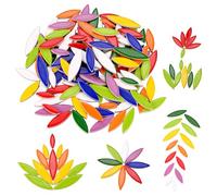 Filhome 500g Random Leaf Ceramics Mosaic Tiles for DIY Crafts, Irregular Leaves Mosaic Pieces for DIY Mosaic Making Craft Hobby Arts Home Wall Decoration Mosaic Making Supplies (Mix Color)