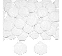 Filhome 50Pcs Wax Seal Stickers, 1.14inch/29mm White Envelope Seal, Heart Vintage Wedding Invitation Stickers for Valentine's Day Birthday Bridal Shower Christmas Party Supply