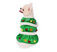 Filhome Dog Christmas Tree Costume, Pet Cat Christmas Dress Winter Fleece Coat Clothes Puppy Xmas Outfit Apparel