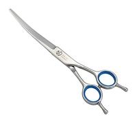 Filhome Dog Grooming Scissors, Stainless Steel Pet Cat Shears Cutting Trimming Scissors Curved for Grooming Dogs Cats