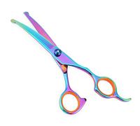 Filhome Dog Grooming Scissors with Round Tip, Stainless Steel Pet Cat Shears Cutting Trimming Scissors Curved for Grooming Dogs Cats