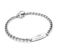 Filhome Personalized Choke Chain for Dogs, Stainless Steel Strong Slip Chain Collars, Custom Pet Choker with Engraved ID Nameplate for Small Medium Large Puppy Training Walking(3.0mm;55cm)