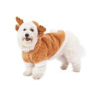 Filhome Puppy Dog Christmas Reindeer Costume, Pet Cat elk Costume Hoodie Christmas Winter Coat Clothes Xmas Outfit Apparel