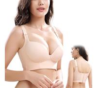 Filifit Sculpting Uplift Bra, Comfy Push up Bras Hide Back Fat, Plus Size Women Deep Cup Supportive Bra Hides Back and Side Fat Bra (Color : Skin, Size : 34/75CDE)