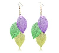 Filigree Copper Leaf Earrings Fashion Style Leaf Shape Dangle Earring Long Teardrop Dangle Drop Earrings For Women Party Favor, Zinc, No Gemstone