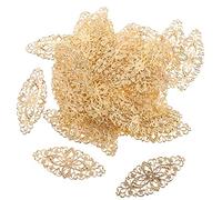 Filigree Decorative Metal DIY Hair Accessories Embellishments Gold Style 3, White K, 50 Pcs