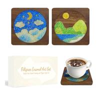 Filigree Enamel Art Painting Crafts Starter Kit, DIY Enamel Craft Making Resin Crafts Coasters Kits, DIY Art Project Craft Kits for Adults Seniors Teens, Hobby Kits for Women, Handmade Home Decor Gift