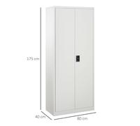 Filing Cabinet 2 Door Metal Office Storage Cupboard Adjustable Shelf Black
