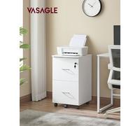 VASAGLE 2-Drawer File Cabinet, Locking Filing Cabinet for Home Office, Small Rolling File Cabinet, Printer Stand, A4, Letter-Size Hanging Files,