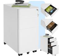 Filing Cabinet 3 Drawer Storage Home Office Metal Furniture Lock Hanging Files