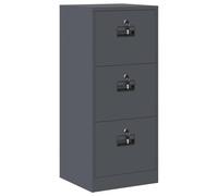 Filing Cabinet Anthracite Cold-Rolled Steel 45.5 x 42 x 106.5 cm with 3 Drawers and Cam Locks, Robust Multi-Purpose Cabinet for Office, Modern Design, Space Saving and Durable