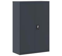 Filing Cabinet Anthracite Powder-Coated Steel 90 x 40 x 140 cm with 3 Shelves Lockable Office Cabinet for Storage of Folders Documents and Office Supplies in the Home Office