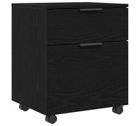 Filing Cabinet Black Oak Effect Wood Material 45 x 38 x 54 cm with Drawer and Door, Modern Storage Space for Office and Living Room, Space-Saving and Mobile for Efficient Storage