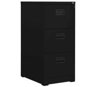 Filing Cabinet Black Steel 2-Drawer Lockable A4/Legal 46x62x102.5cm with hanging