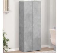 Filing Cabinet Concrete Grey Wood Material 60 x 32 x 153 cm with 4 Compartments and Doors Office Cabinet for Storage of Folders Documents and Office Supplies in the Home Office Study
