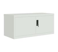 Filing Cabinet Light Grey Powder-Coated Steel 90 x 40 x 40 cm with Lockable Door, Shelf and Versatile Storage for Office, Home Office, Study, Desk Shelf