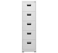 Filing Cabinet Light Grey Steel 46 x 62 x 164 cm with 5 Drawers Lockable Hanging File Compatible with A4 Legal, Office Cabinet Roll Container for Office Home Office Study Shelf