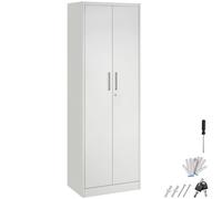 Tectake Brandon Filing Cabinet, Magnetic Closure, Adjustable Shelves - Per Piece - Grey