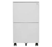 Filing Cabinet Office Cabinet Light Grey Steel with 2 Drawers 39 x 45 x 67 cm Lockable with Wheels for Office Home Office and Study Practical Storage for Folders and Documents
