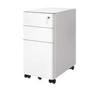 Filing Cabinet on Wheels for Office, white
