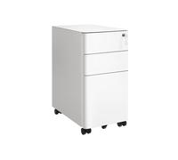 Filing Cabinet on Wheels for Office, white