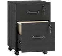 Filing Cabinet Rolling 2 Drawers 40 x 40 x 54.1 cm Black Particle Board