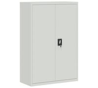 Filing Cabinet Steel Grey 90 x 40 x 140 cm with 3 Adjustable Shelves and Three-Point Locking, Office Cabinet for Office, Home Office, Study with Lockable Lock and Lots of Storage Space